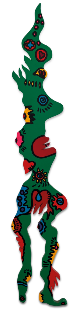 Christoph Mandera: „Der Glücksbringer“, 2002, Acryl auf Holz, 175 x 35 cm